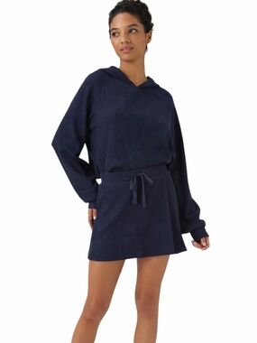 HALARA Navy Ribbed Skort Drawstring Waist Athleisure Casual Size Small